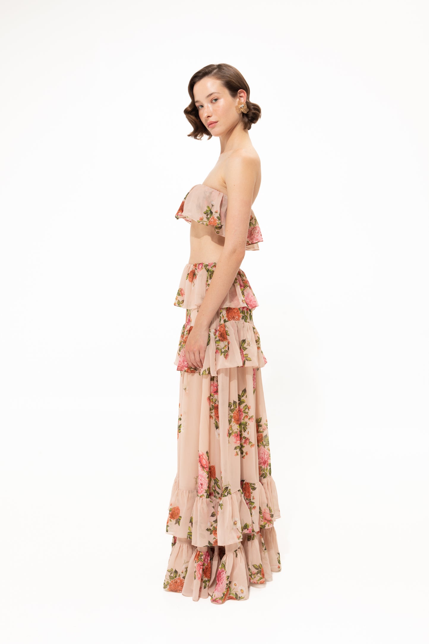 VK Pink Romance Ruffled Crop Top