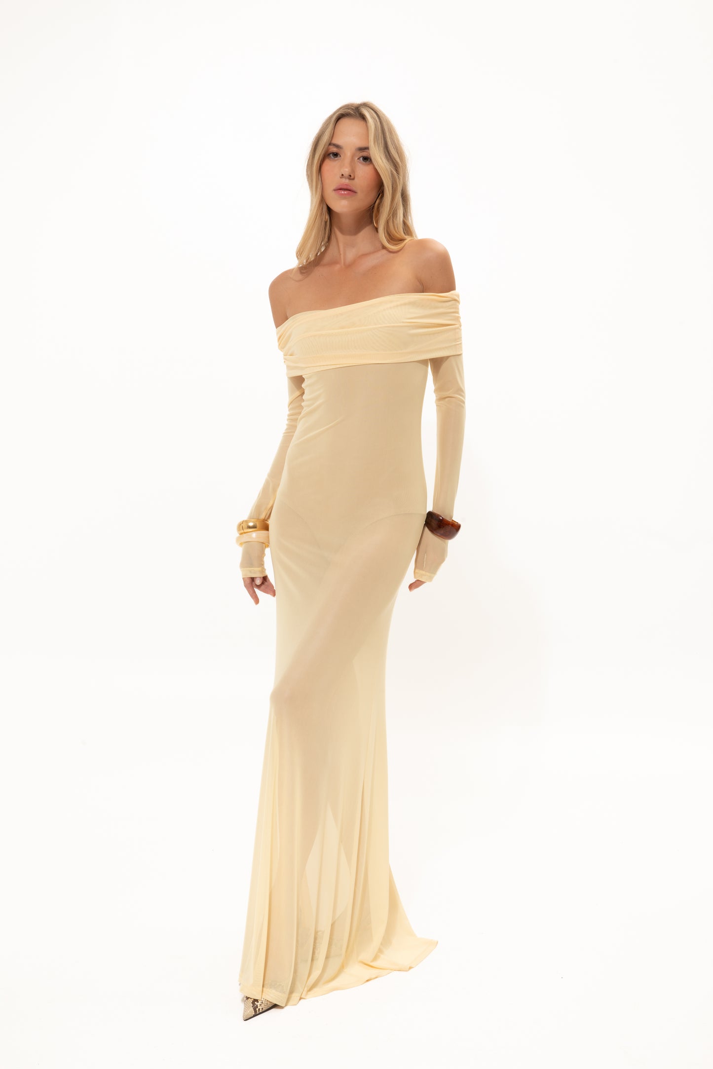 VK Chamomile Yellow Mesh Dress