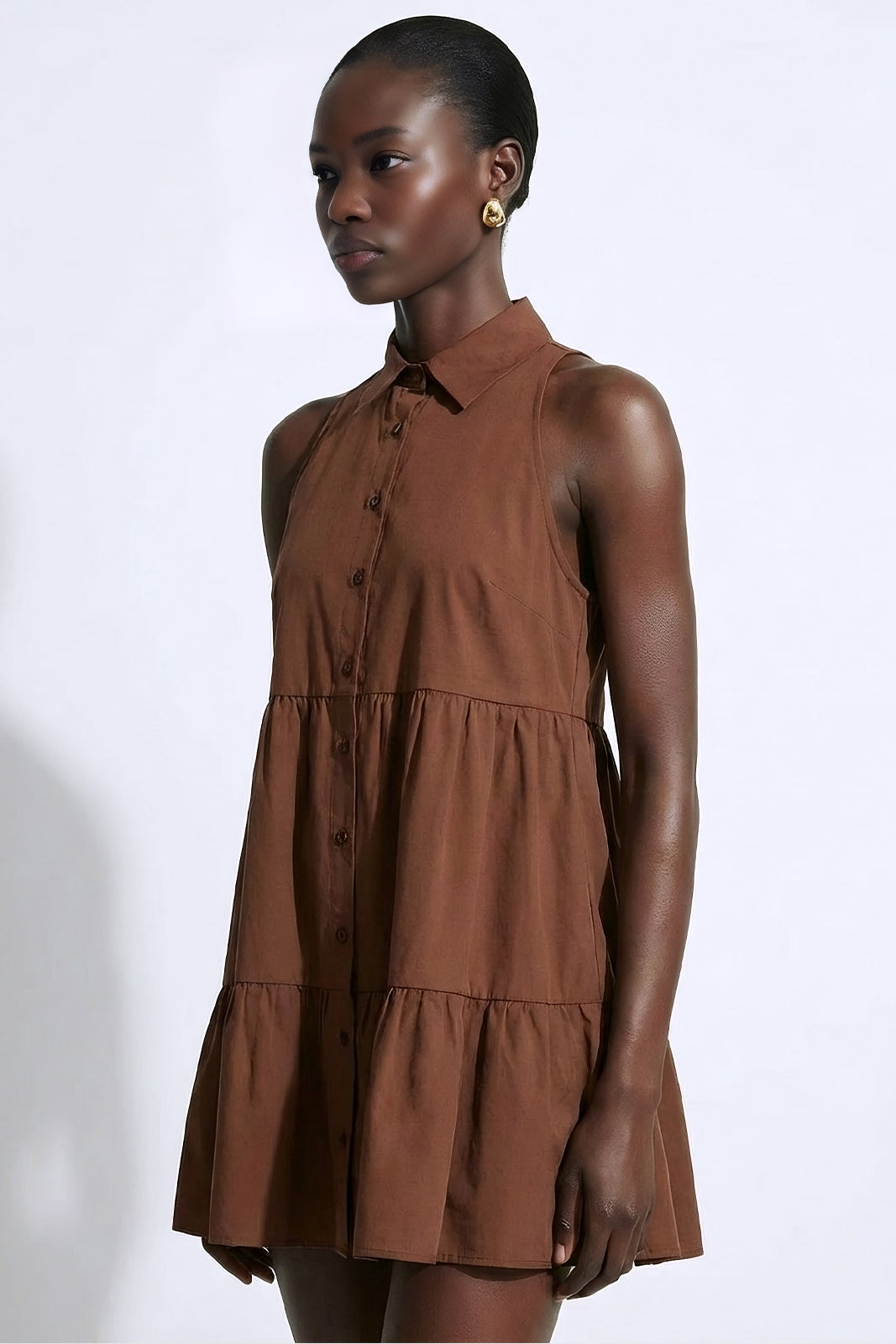 Hibiscus Dress Brown