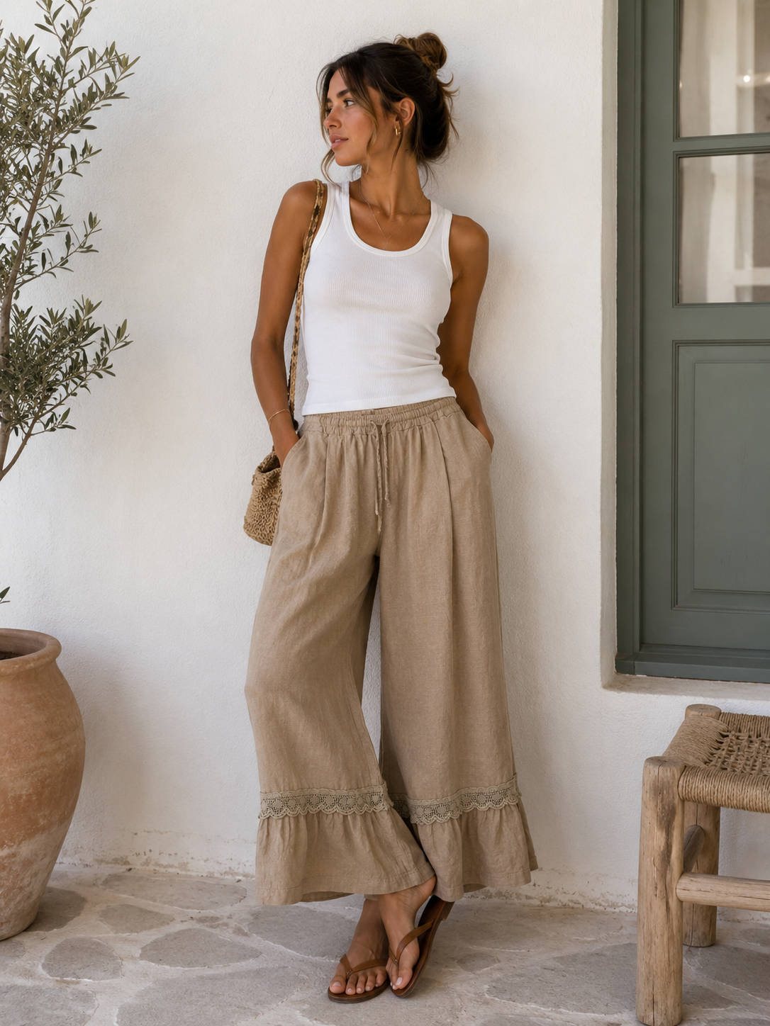 Linen Pant - Beige