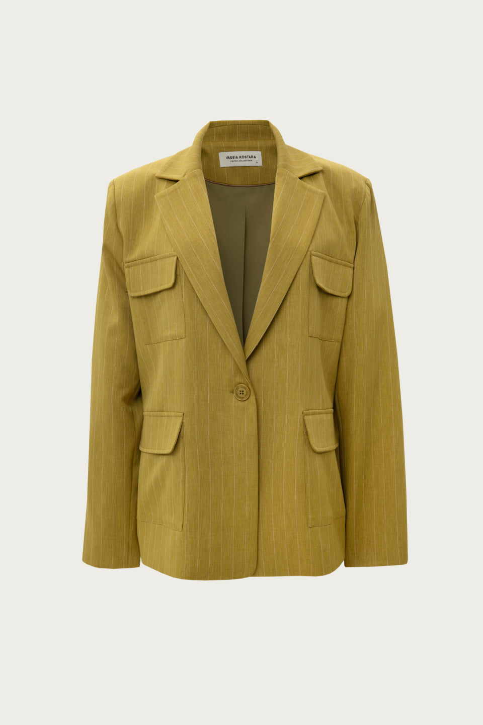 Striped Blazer in Lime Green