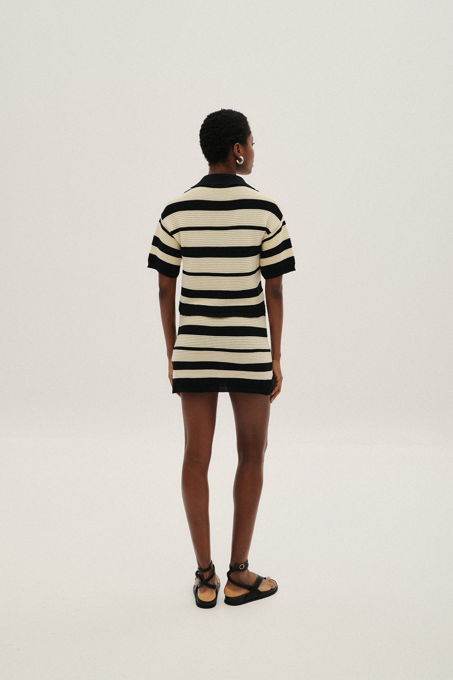 Blouse Polo Black & White
