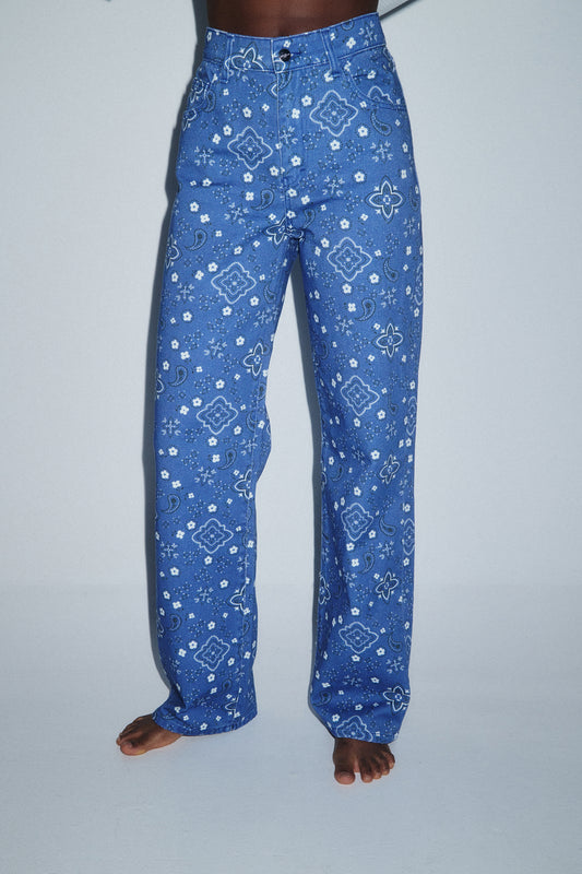 Paisley Denim Trouser