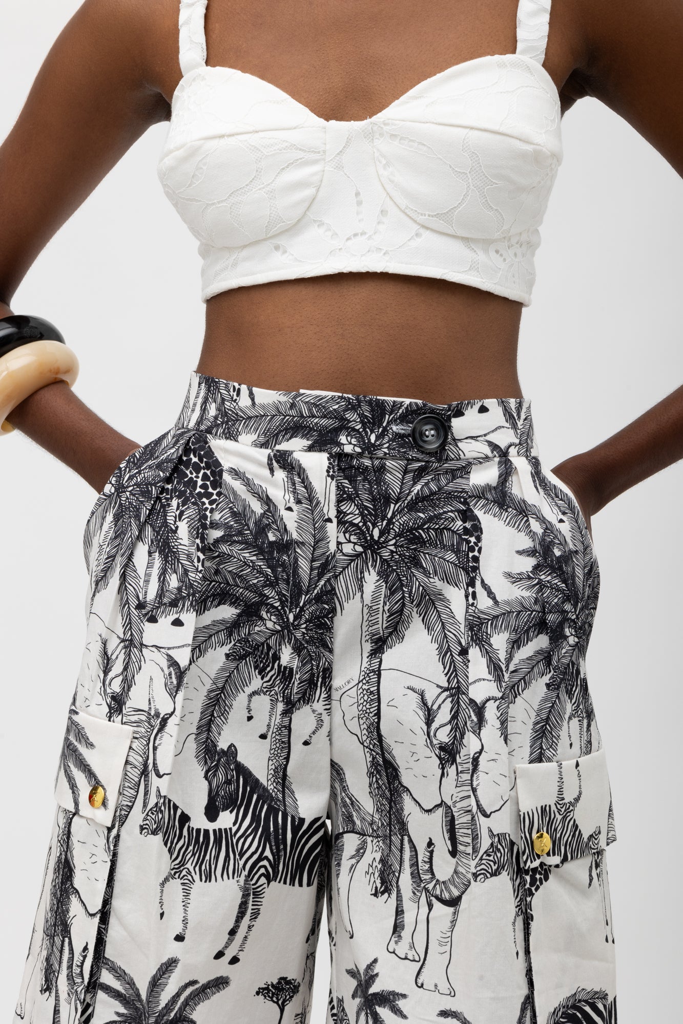 Imara B/W print Shorts