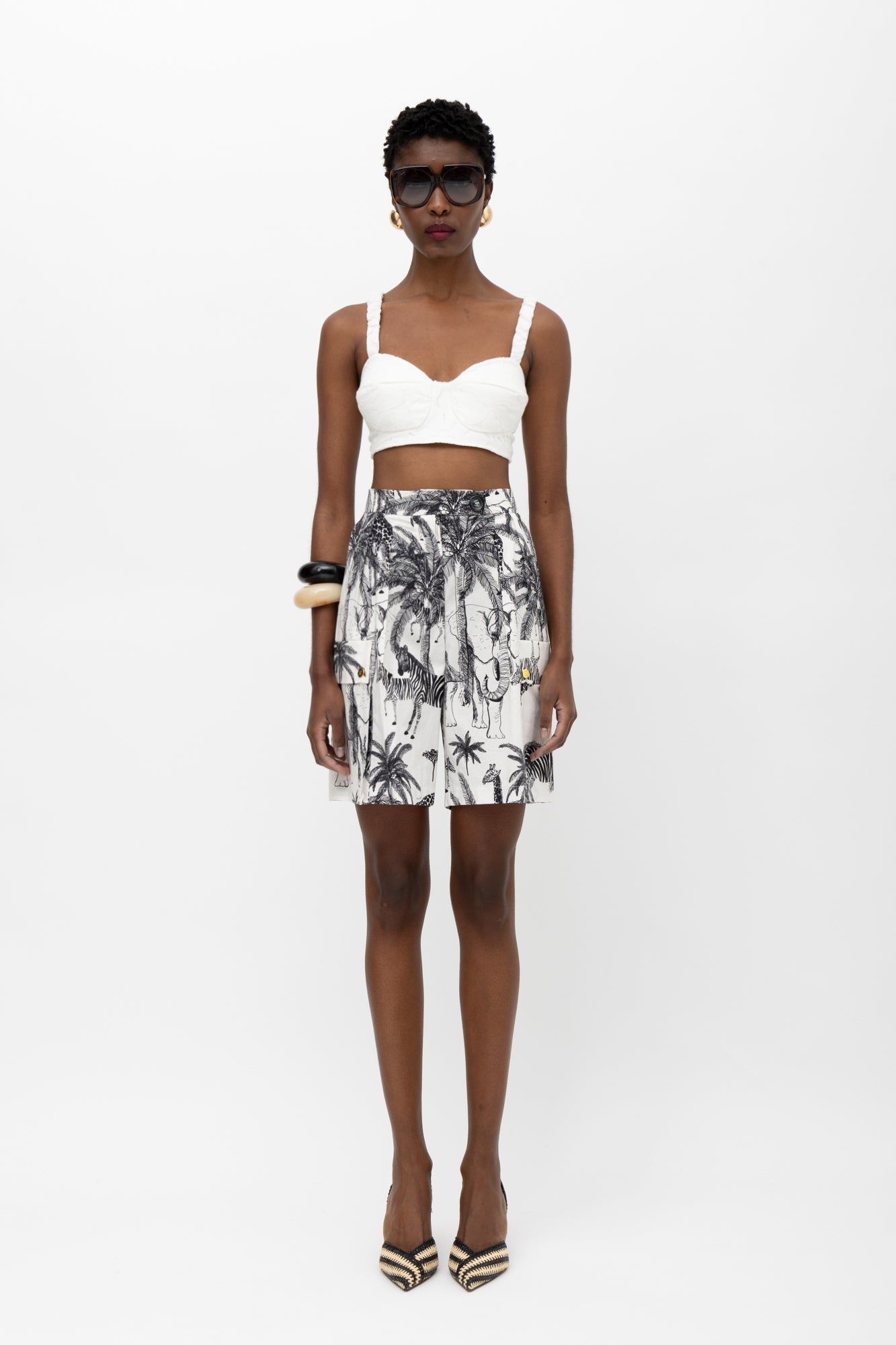 Imara B/W print Shorts