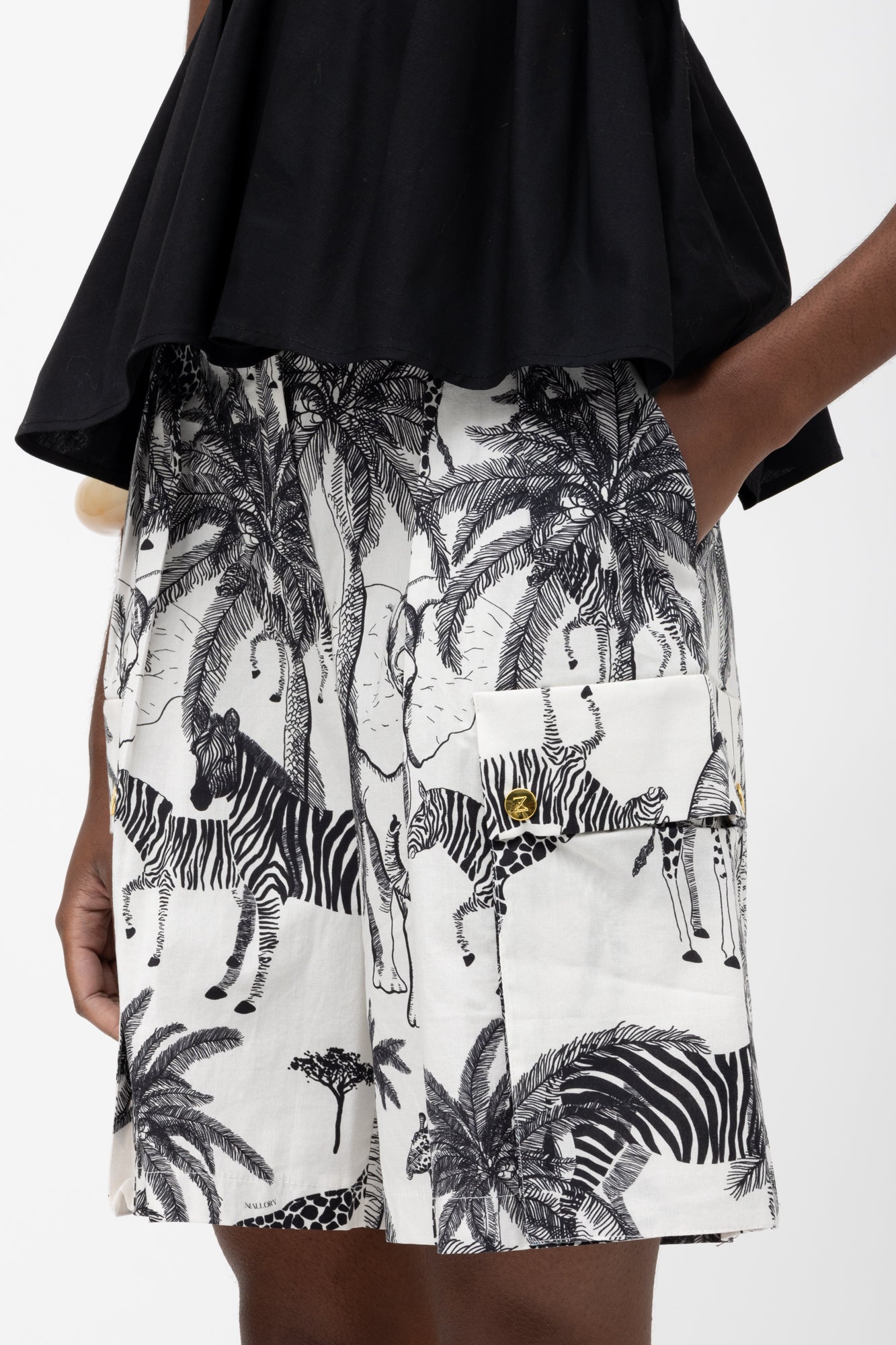 Imara B/W print Shorts