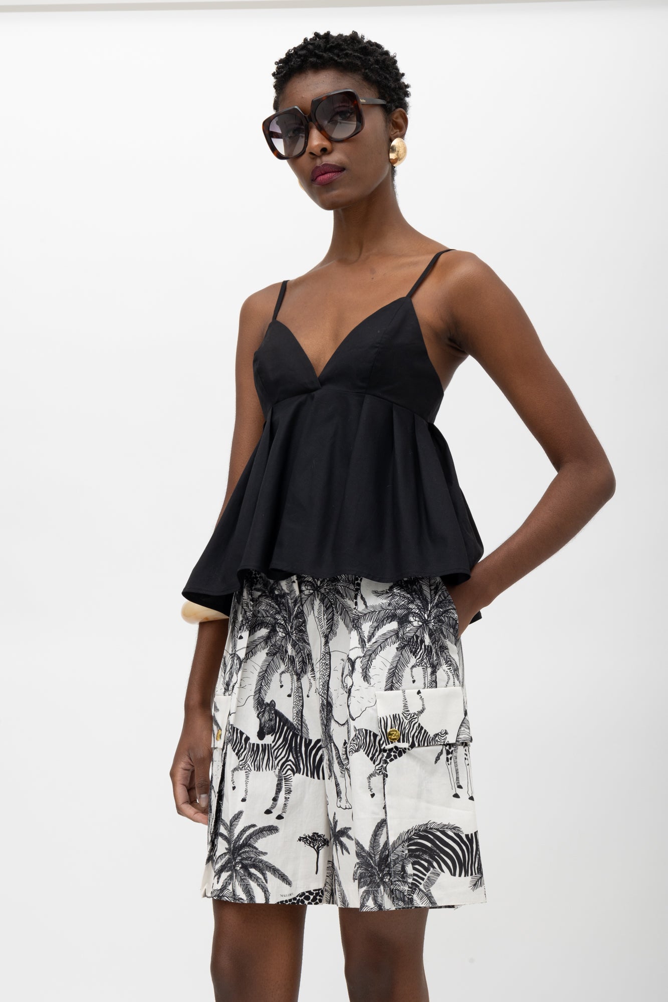 Imara B/W print Shorts