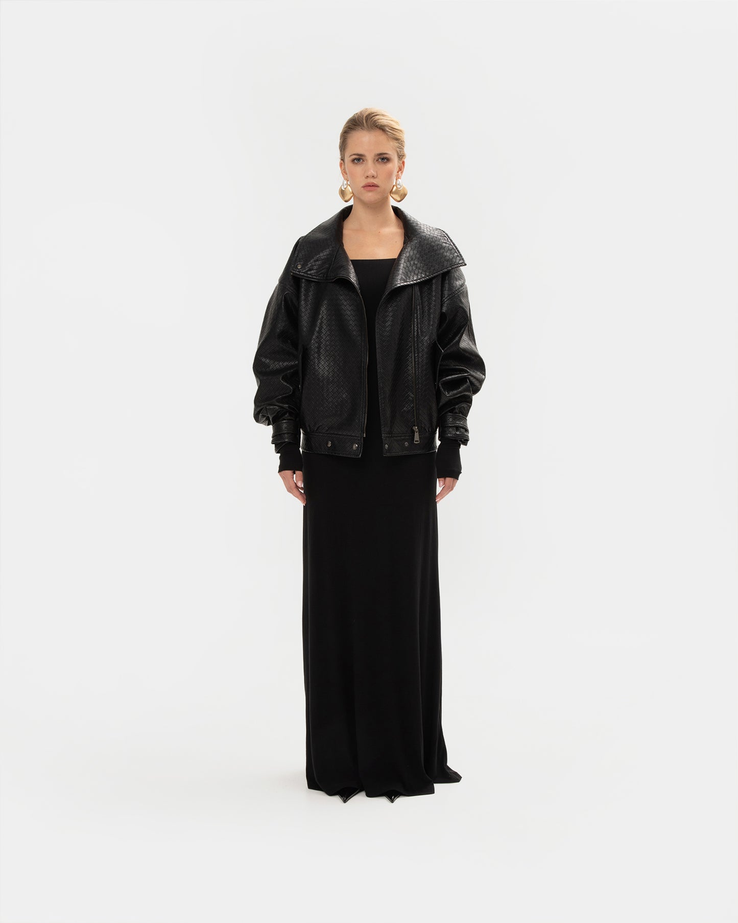 VK Panama Weave Black Bomber Jacket