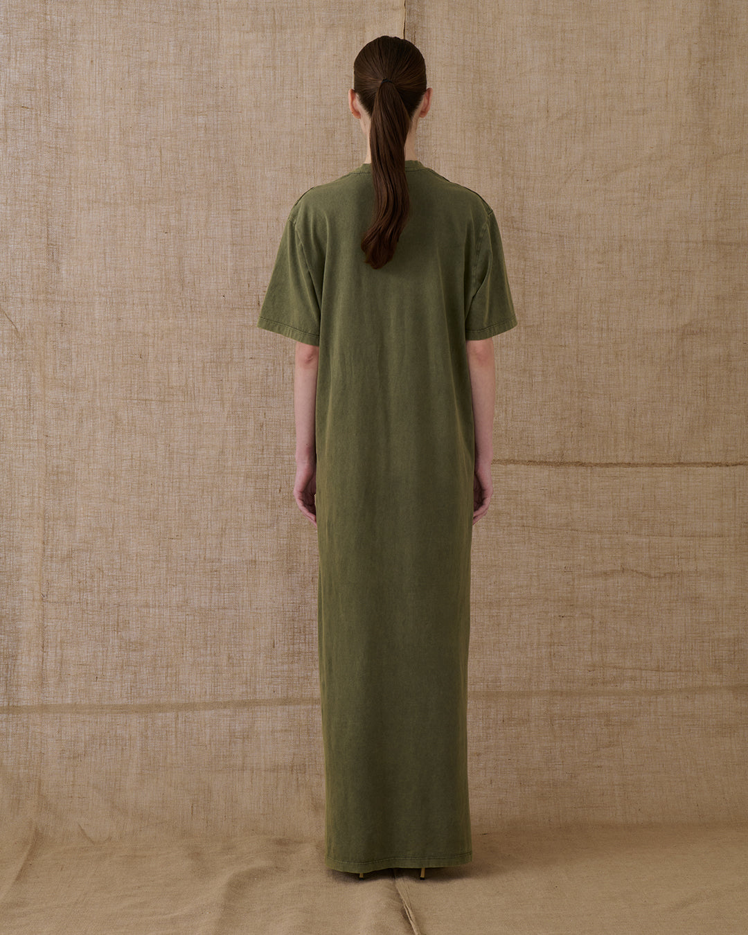 VK STONEWASHED KHAKI LONG DRESS