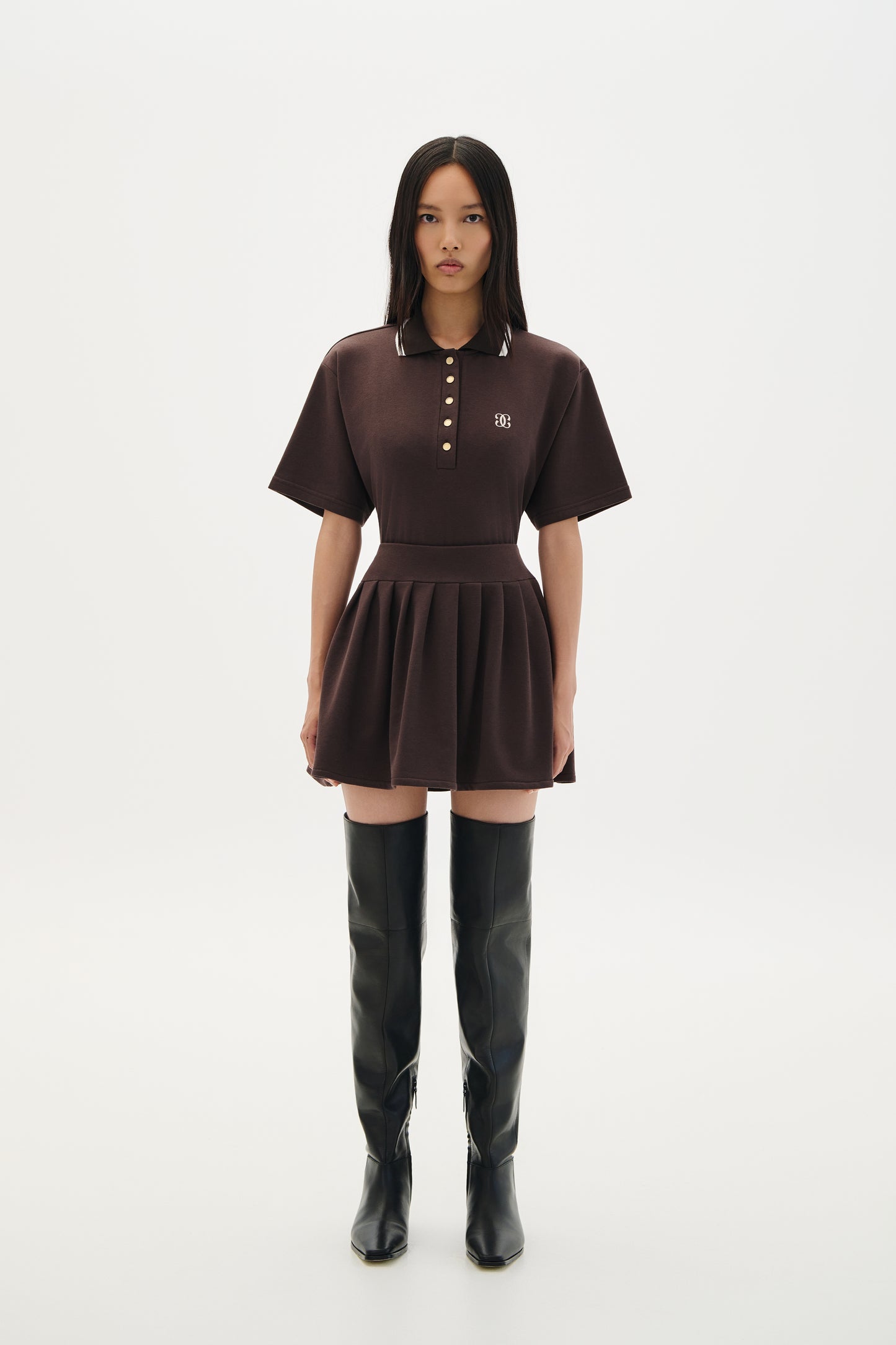 Skort Mini Pleated - Brown