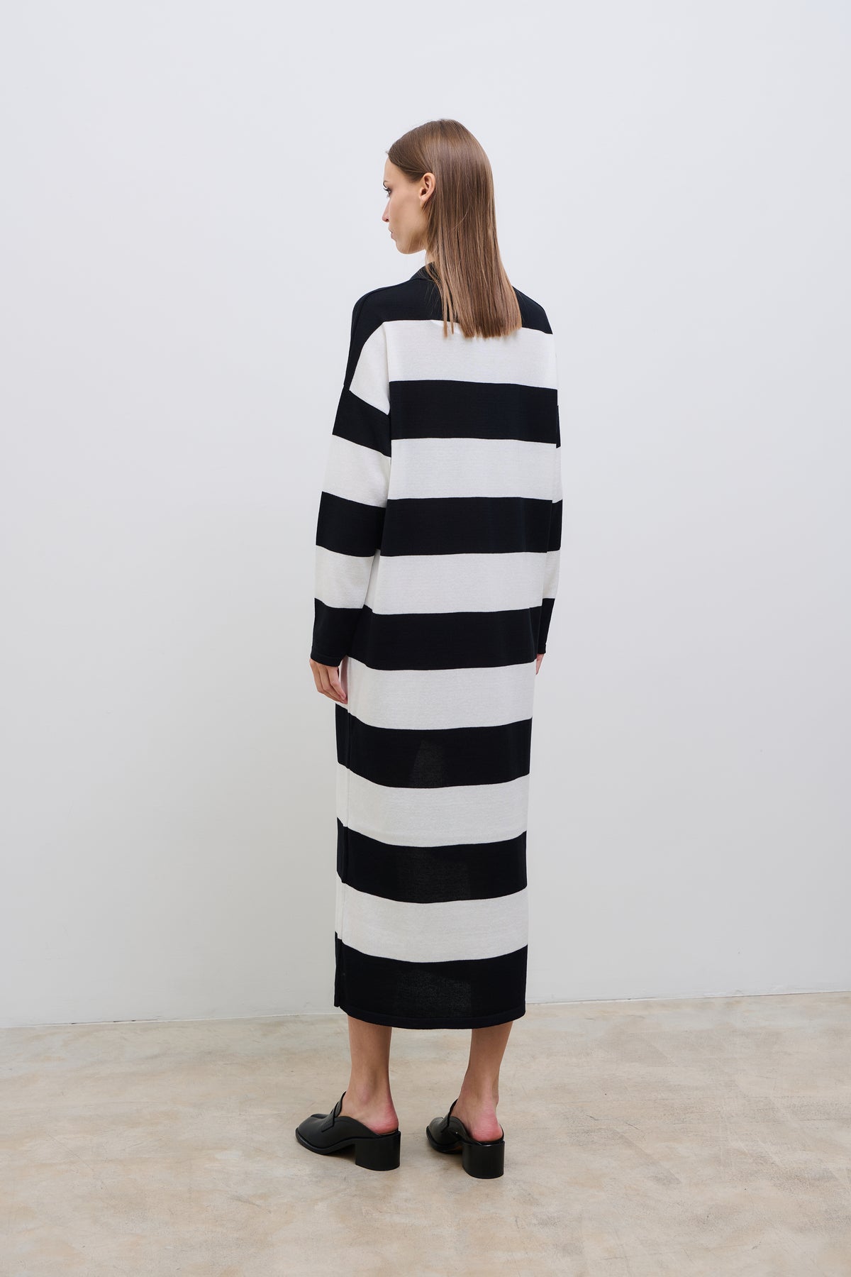 Black and Ivory Knit Dress