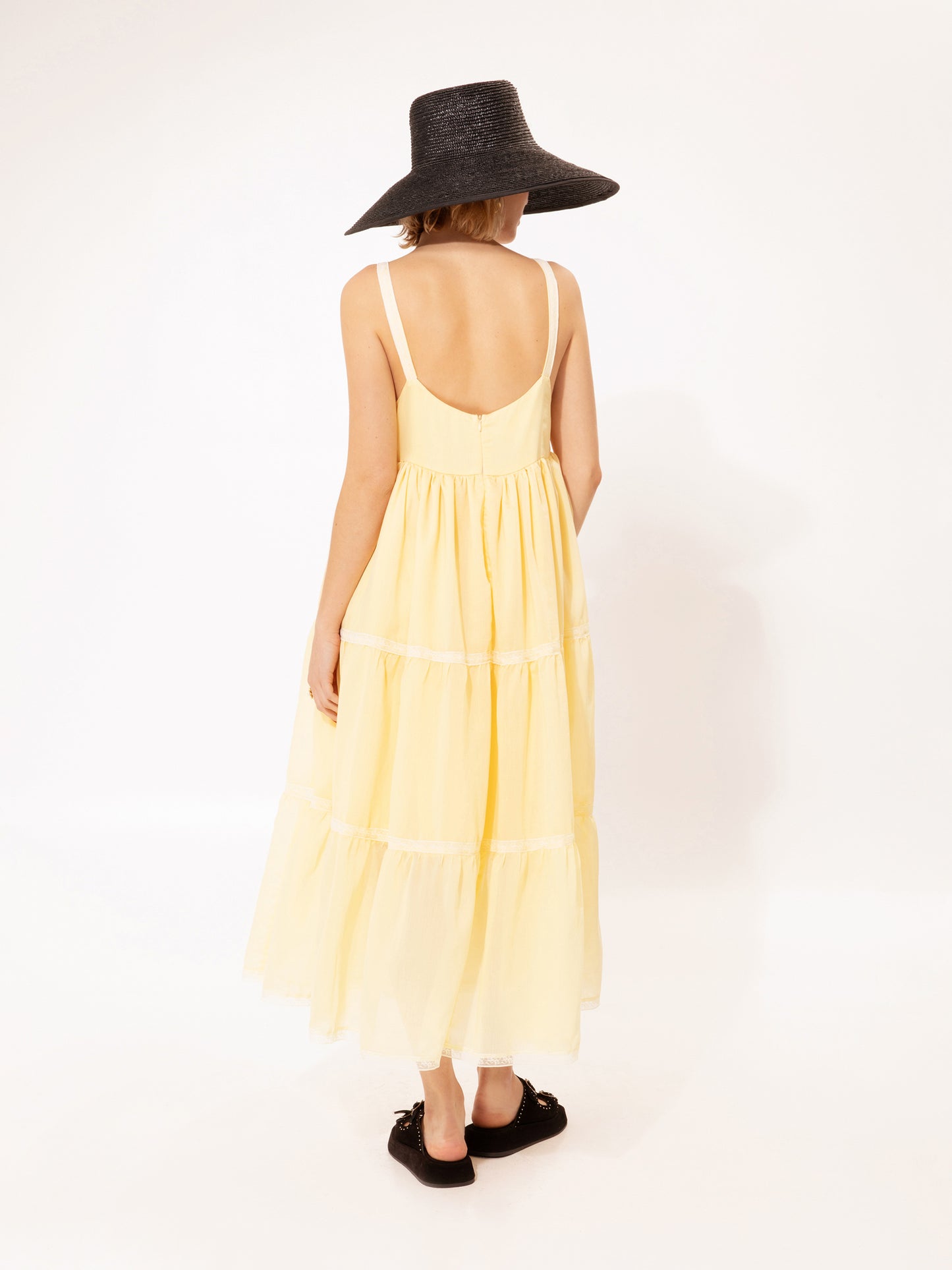 Tiered Midi Dress Yellow