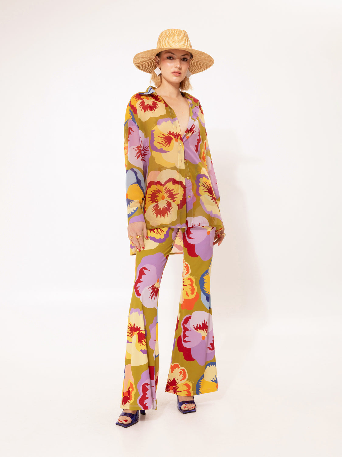Oversized Shirt Orchids Lime