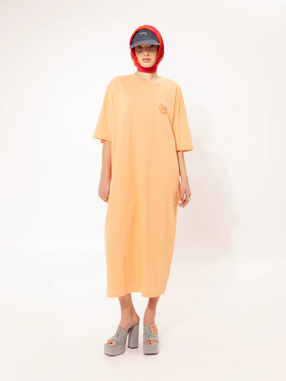 Oversized T-shirt Dress Sun - Peach