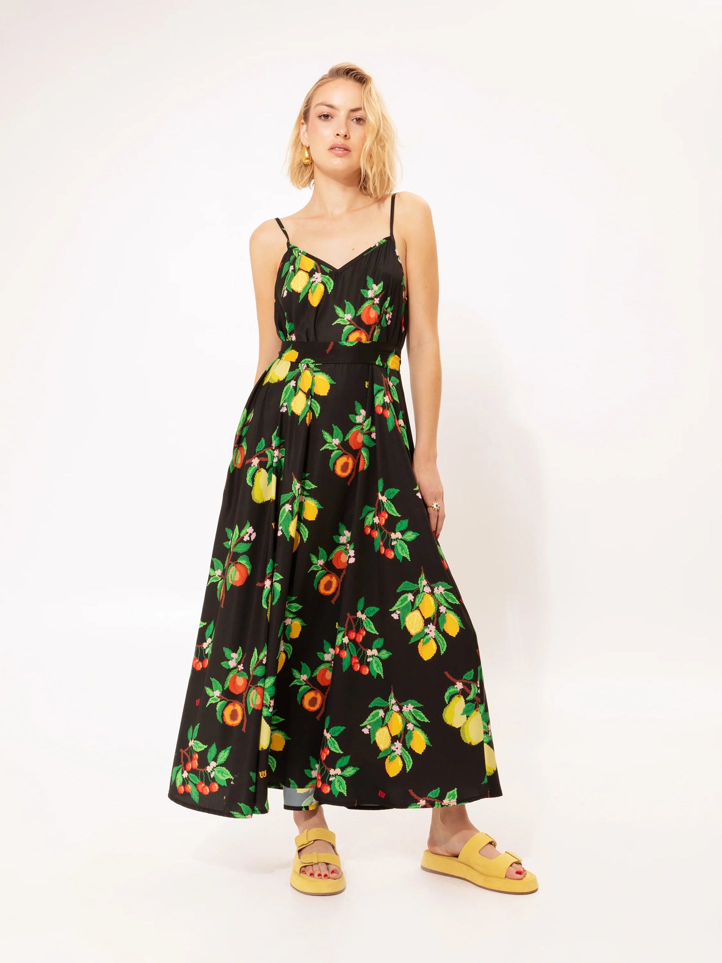 A-line Maxi Dress Fruits