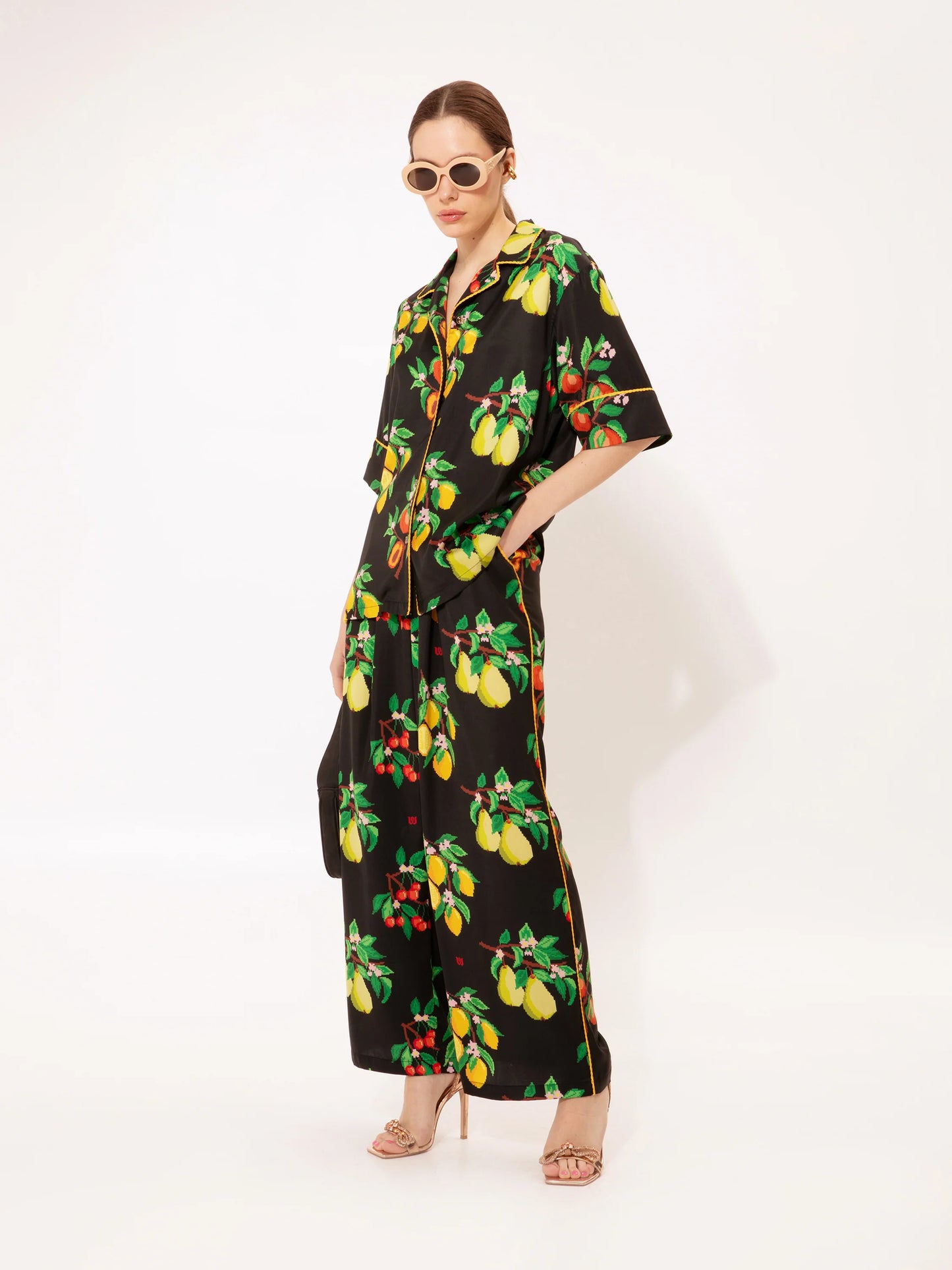 Pajama Satin Pants Fruits