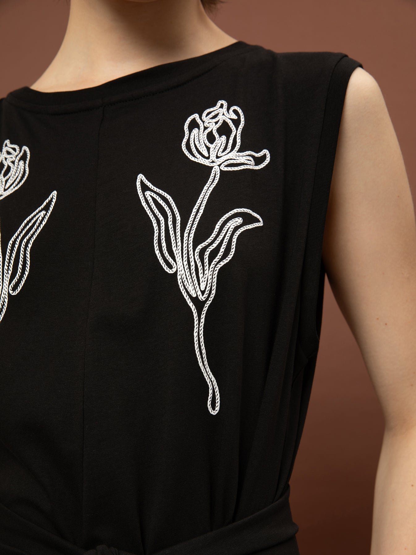 Sleeveless Cotton Jumpsuit - Black