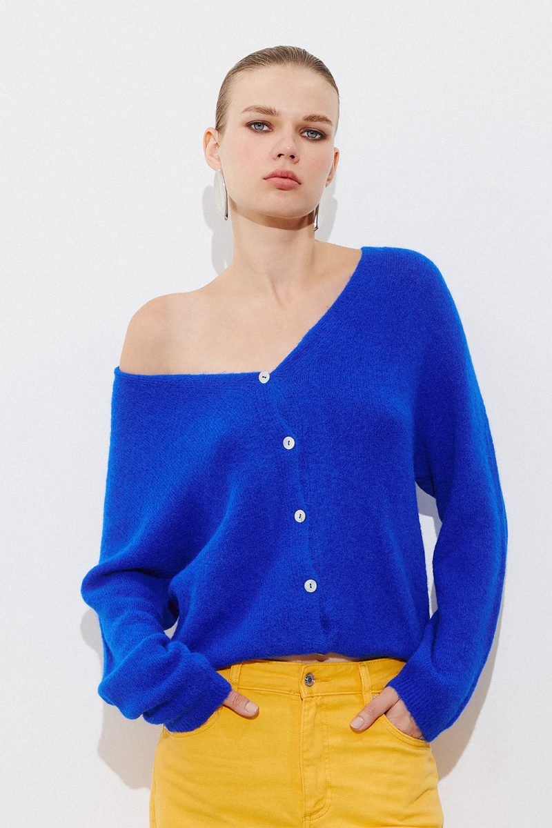 Alpaca Cardigan Efimeron - Royal Blue