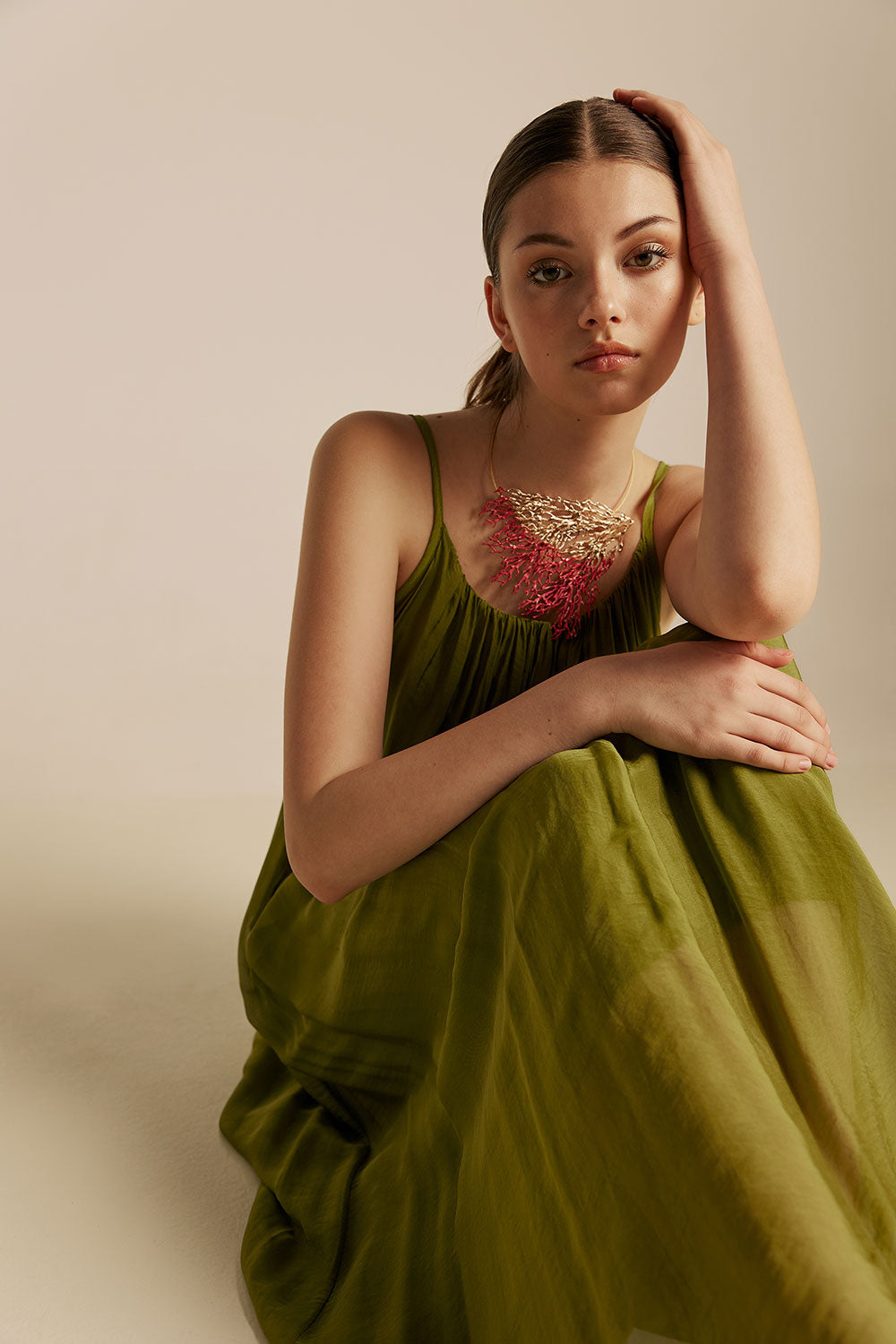 Dione Dress - Olive Green