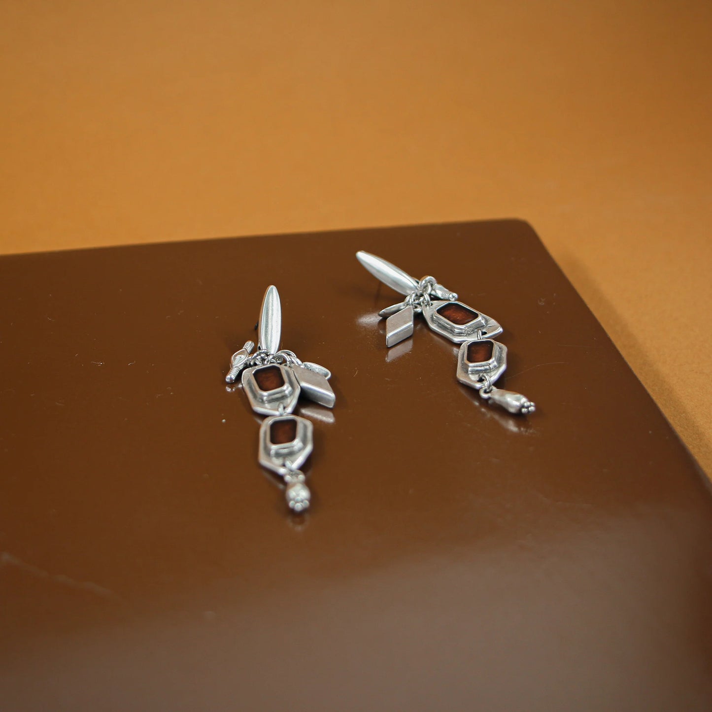 Brown with eye Earrings - #0126-138