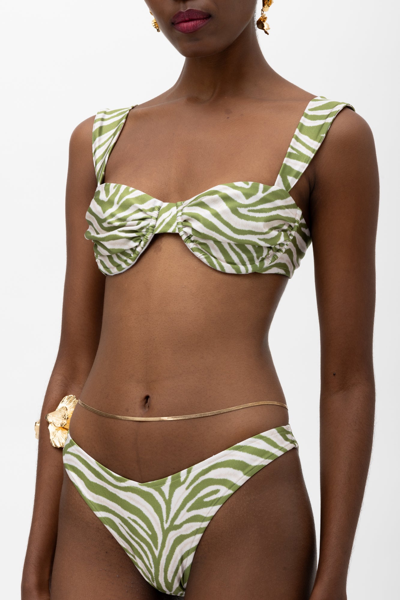 Kibo Green Zebra Bikini