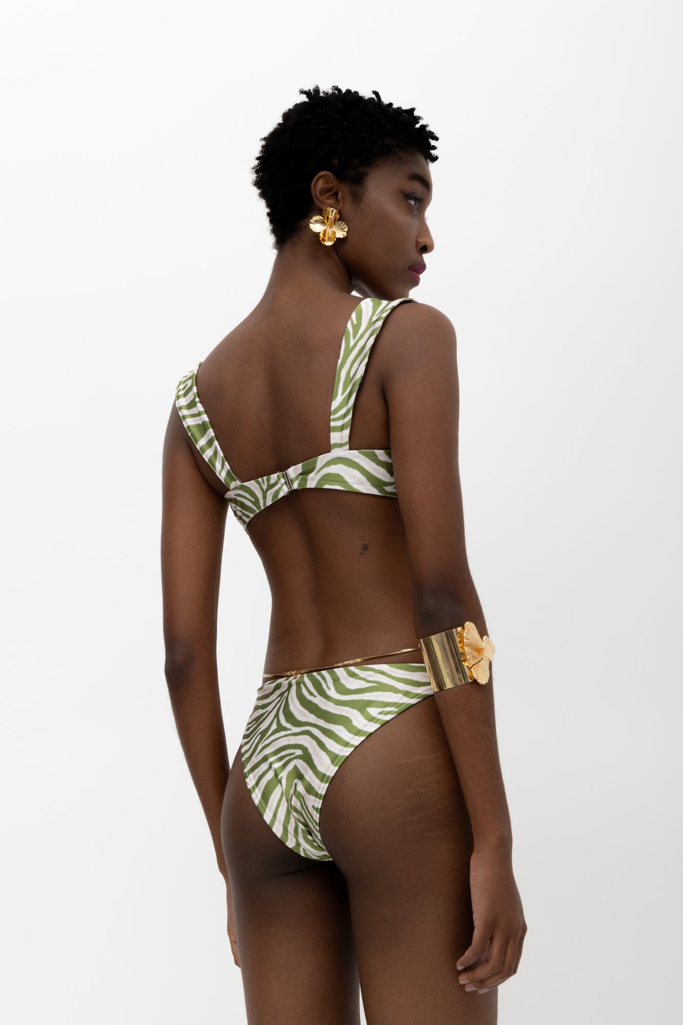 Kibo Green Zebra Bikini