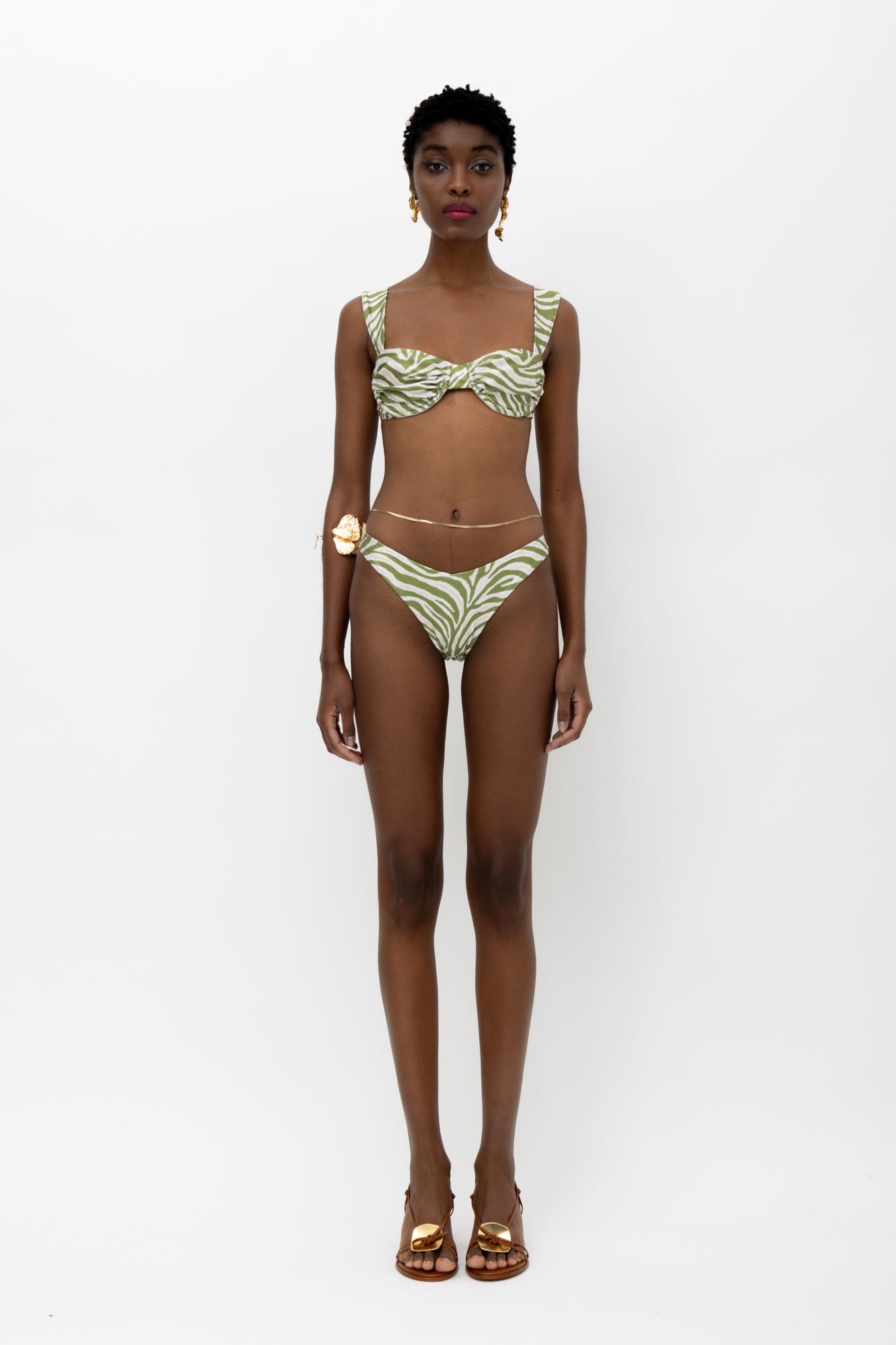 Kibo Green Zebra Bikini