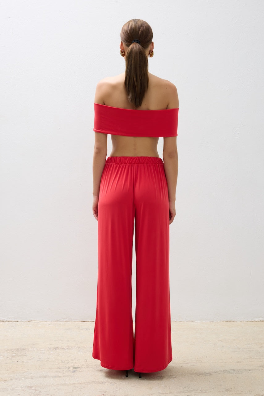 Pants Wide Leg - Red