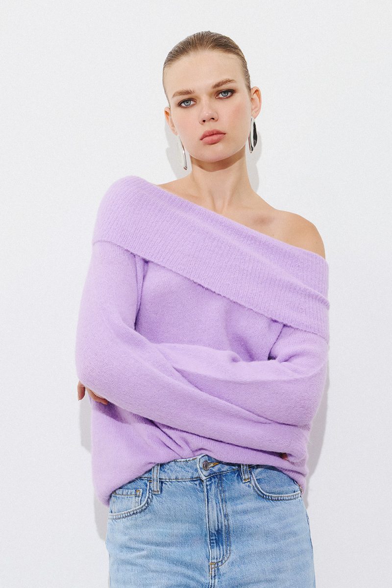 Alpaca Off Shoulder Efimeron - Lilac