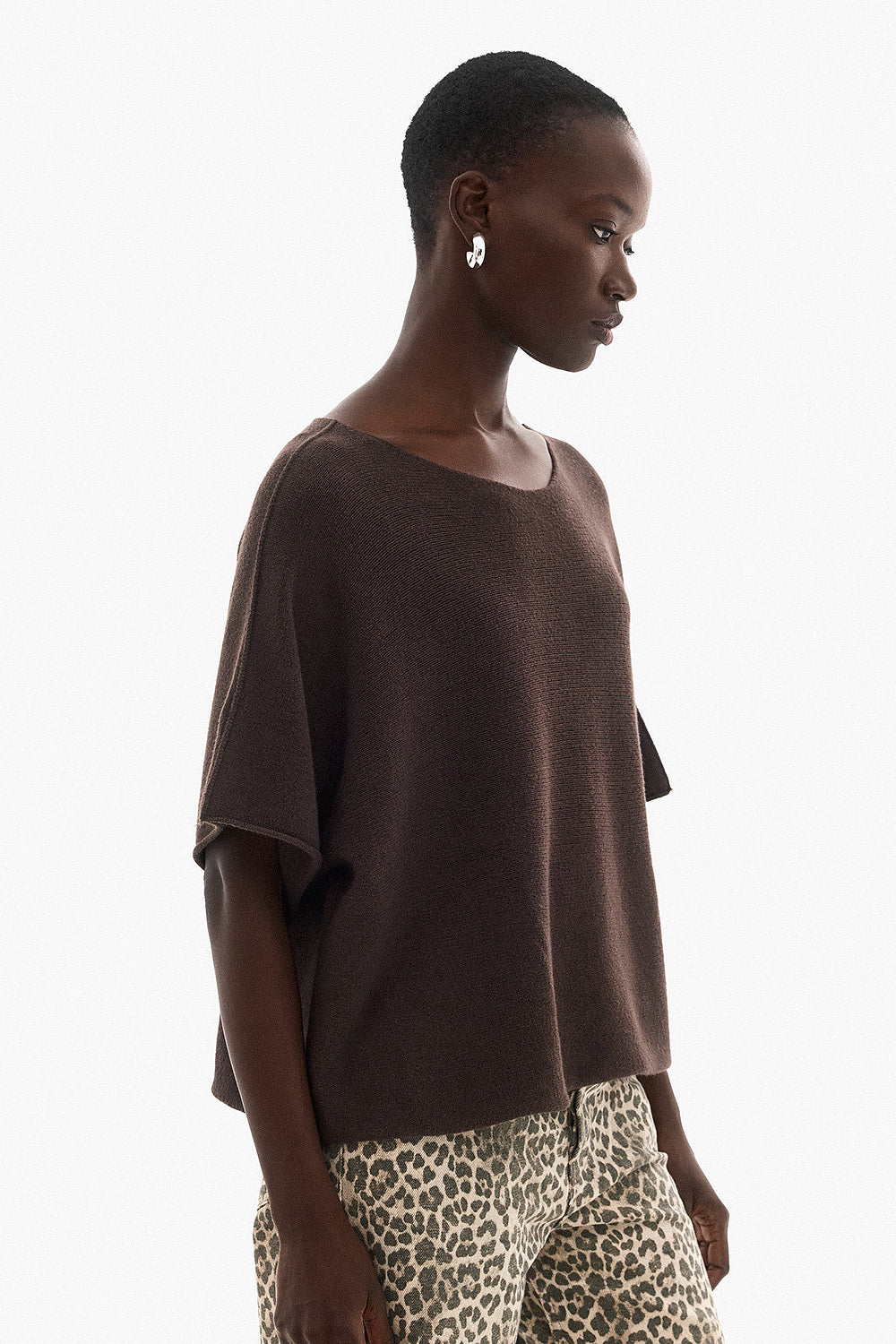Soft Knitwear 3/4 Sleeve - Brown