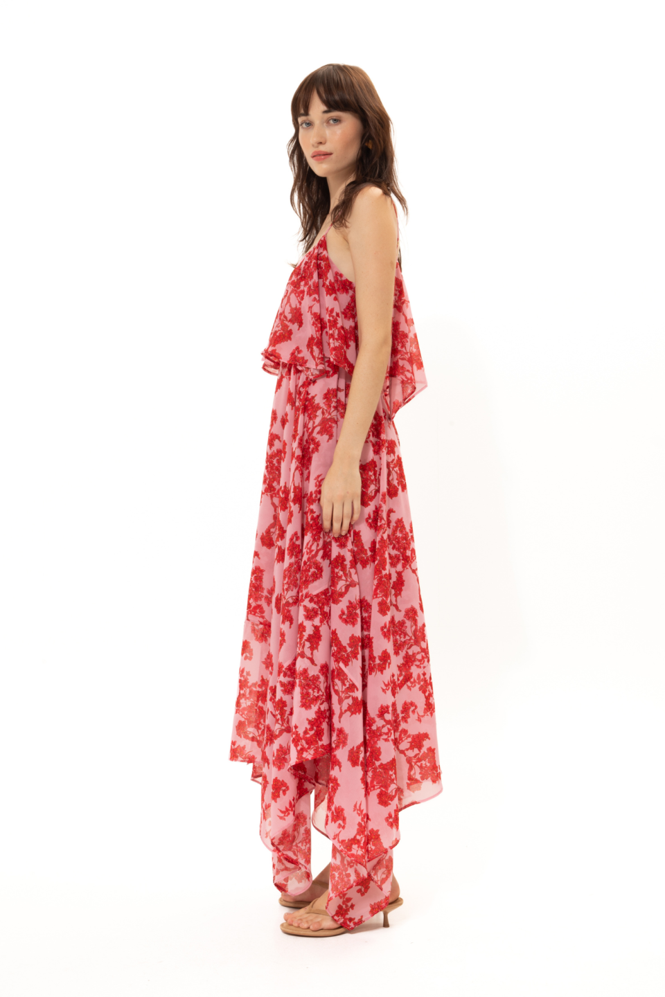 VK Bougainvillea Asymmetrical Dress