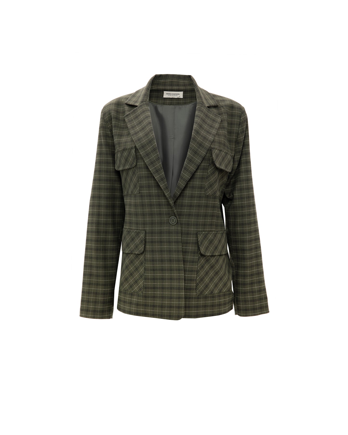 VK Olive Chequered Blazer