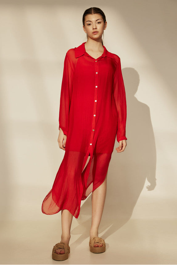 Aphrodite Long Shirt - Red