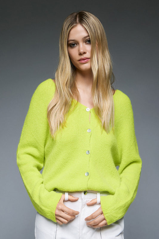 Chromaé Knitwear Hue Cardigan - Lime