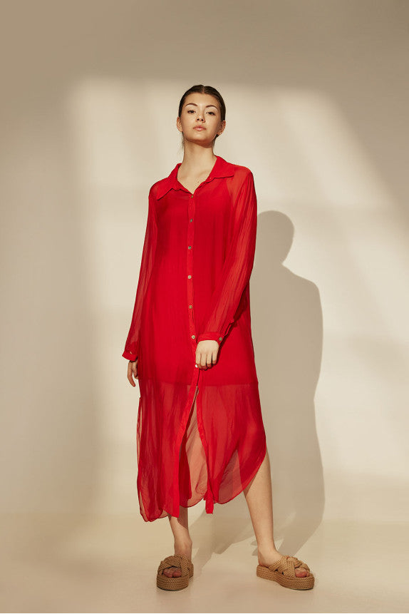 Aphrodite Long Shirt - Red