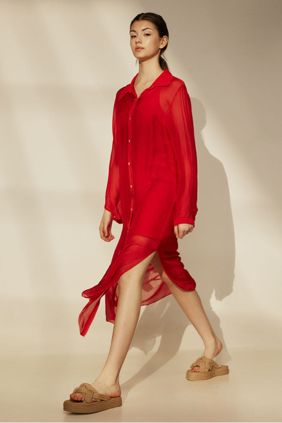 Aphrodite Long Shirt - Red