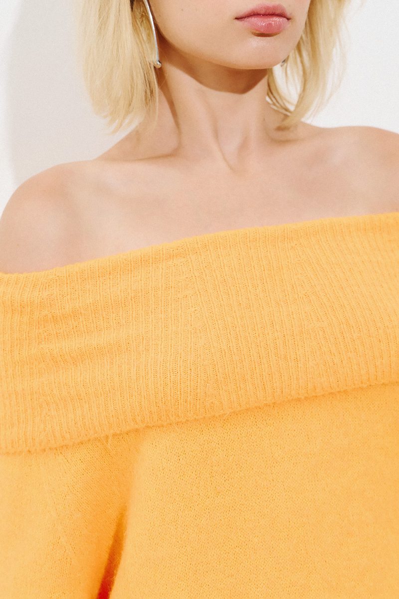 Alpaca Off Shoulder Efimeron - Orange