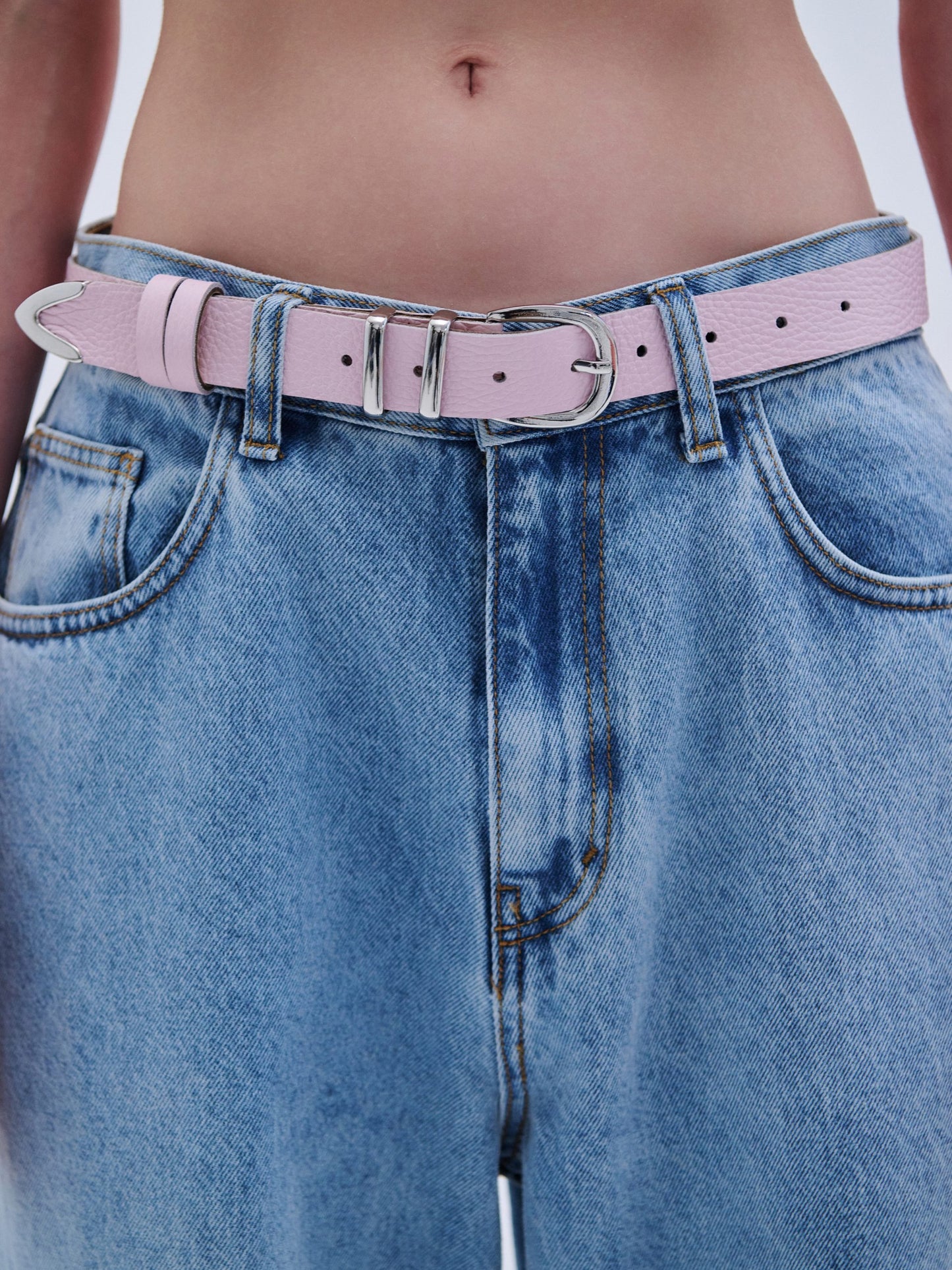 Belt Leather V Tip - Pink