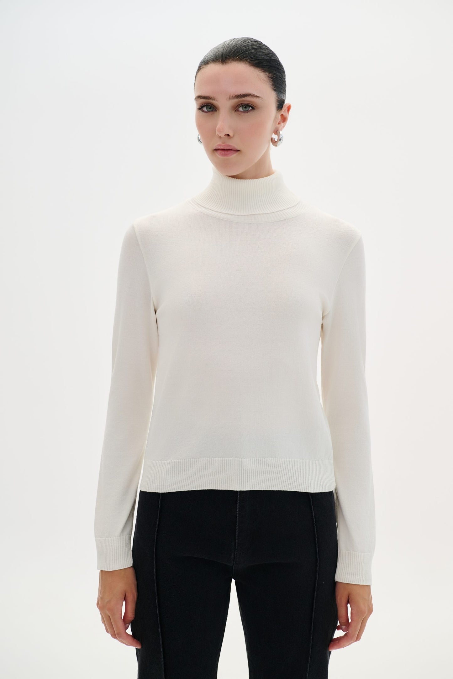 Blouse Turtleneck Basic - Bordeaux