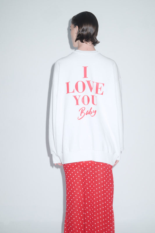 Sweatshirt Oversized Printed - I LOVE YOU BABY