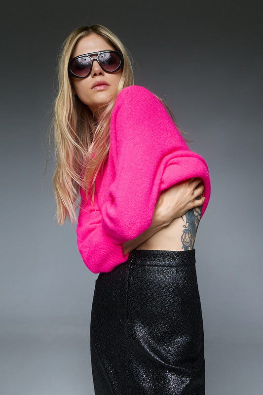 Chromaé Knitwear Ray 3/4 Sleeve - Fuchsia
