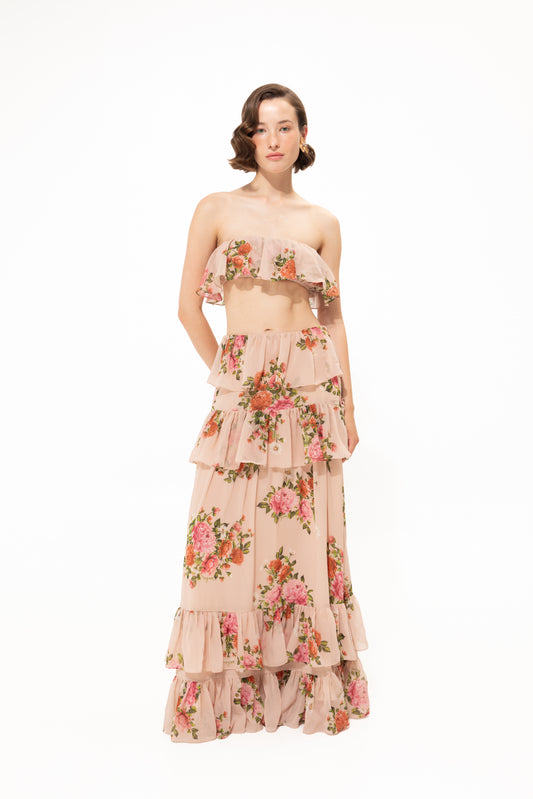 VK Pink Romance Ruffled Crop Top