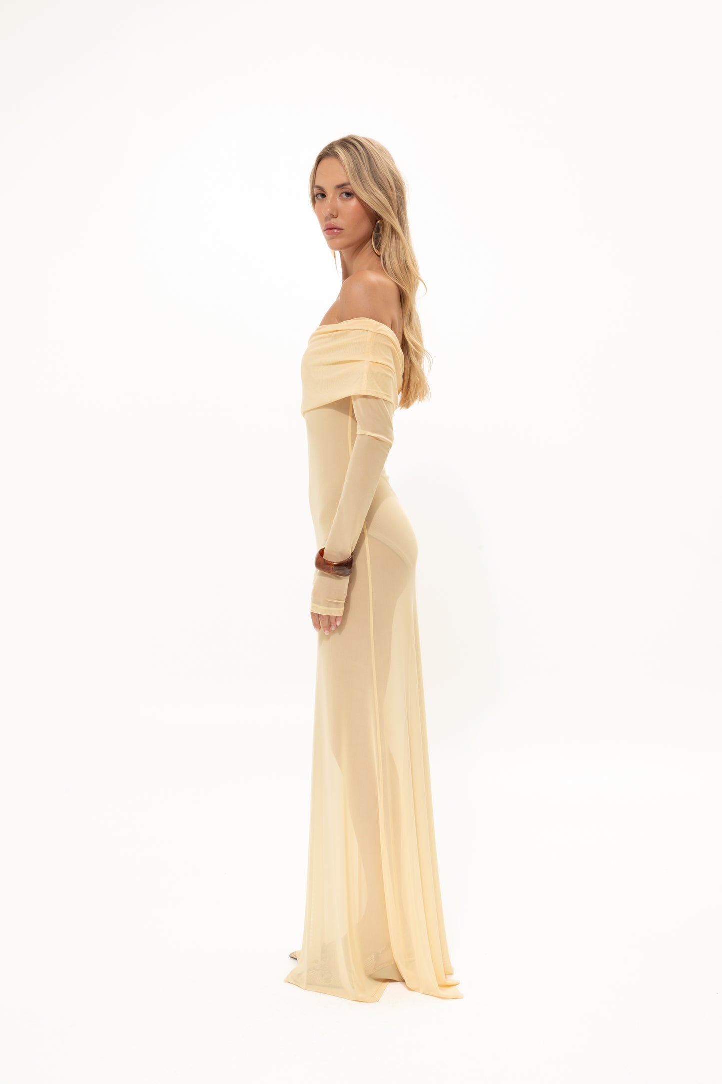 VK Chamomile Yellow Mesh Dress