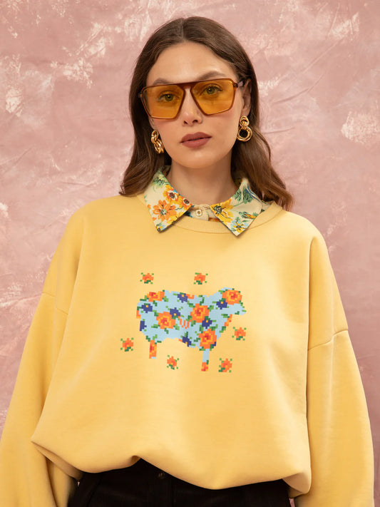 Cropped Futter Sweater - Yellow