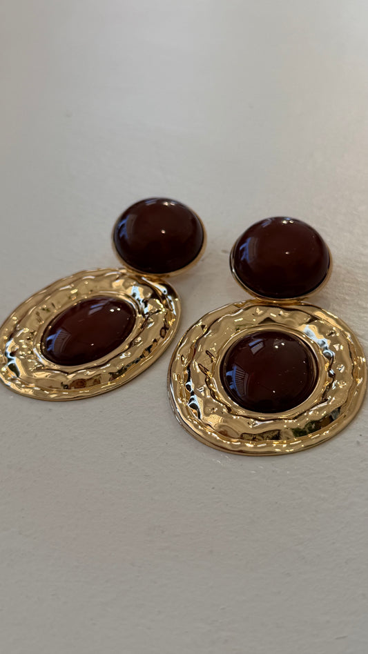 Bossy Earrings Brown