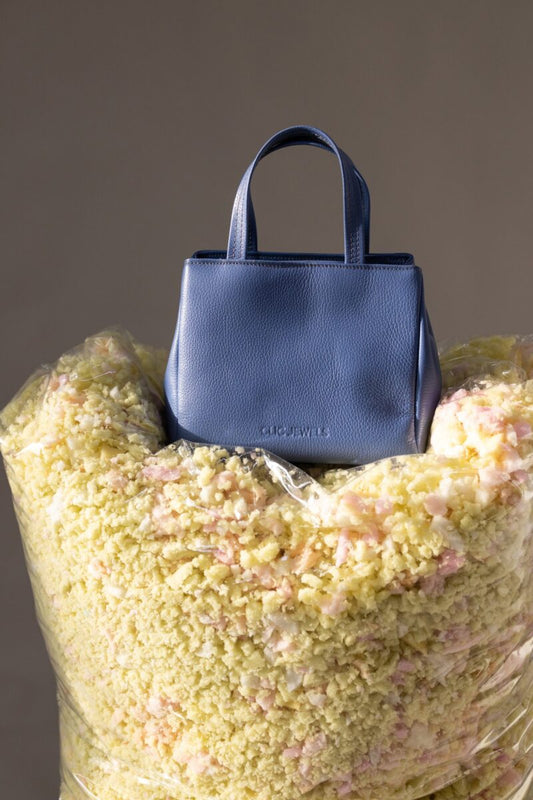 Grace Mini Tote - federal blue dolaro genuine leather