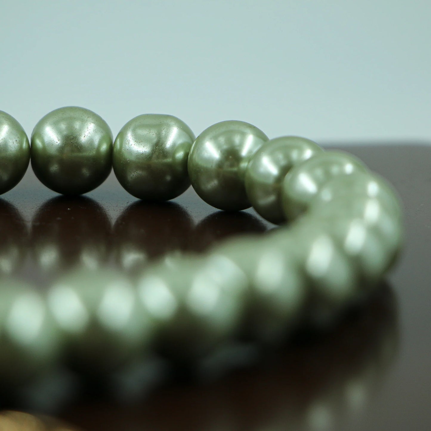 #0123-31 Green Pearls Necklace