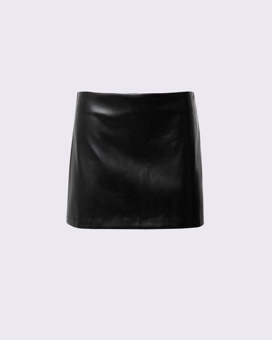 Black Faux Leather Mini skirt