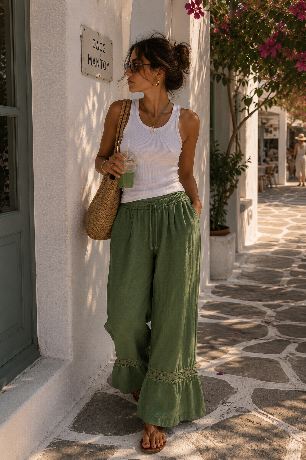 Linen Pant - Green
