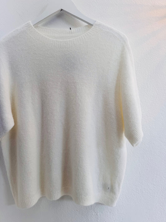 Short Sleeve Knitwear - White